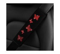 OPIGJUFD Protector Cinturon Coche 1 Tela Brillante de Mariposa Rosa, Suministros automotrices, Funda for cinturón de Seguridad, cinturón de Seguridad cómodo antiapriete(Red)