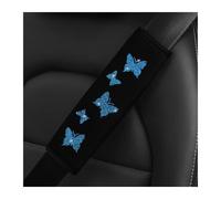 OPIGJUFD Protector Cinturon Coche 1 Tela Brillante de Mariposa Rosa, Suministros automotrices, Funda for cinturón de Seguridad, cinturón de Seguridad cómodo antiapriete(Blue)