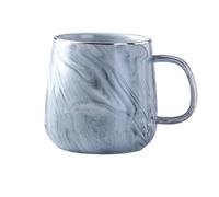 OPIGJUFD Taza de Cerámica Taza de café cerámica, 1 Uds., 400ml, material con borde dorado, desayuno adecuado como día festivo(Grey)
