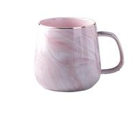 OPIGJUFD Taza de Cerámica Taza de café cerámica, 1 Uds., 400ml, material con borde dorado, desayuno adecuado como día festivo(Pink)