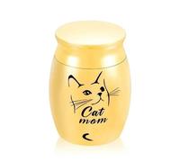 OPIGJUFD Urna para Mascotas Urna de cremación Gran tamaño for Cenizas Mascotas, ataúd Recuerdo for Perros, Gatos, pájaros y Ratones, columbario for para Memoria(Gold)