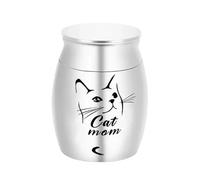 OPIGJUFD Urna para Mascotas Urna de cremación Gran tamaño for Cenizas Mascotas, ataúd Recuerdo for Perros, Gatos, pájaros y Ratones, columbario for para Memoria(Sliver)