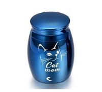 OPIGJUFD Urna para Mascotas Urna de cremación Gran tamaño for Cenizas Mascotas, ataúd Recuerdo for Perros, Gatos, pájaros y Ratones, columbario for para Memoria(Blue)