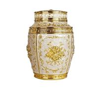 OPIGJUFD Urna para Mascotas Urnas conmemorativas for Mascotas con Flores, urnas metálicas for, Caja funeraria for Cachorros, Cenizas humanas funerarias, ataúd para Memoria(Gold)