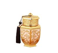 OPIGJUFD Urna para Mascotas Urnas conmemorativas for Mascotas, urnas de cremación Metal for Animales, contenedor funerario for Cenizas humanas, Caja for ataúd para Memoria(Gold)