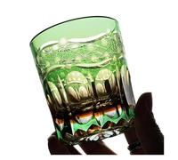 OPIGJUFD Vasos De Cristal Agua Vasos de whisky colores cortados a mano for limpiar vidrio antiguo, artículos barra cristal grabados(Color 9)