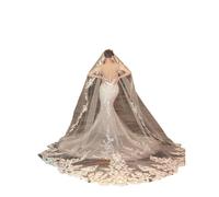 OPIGJUFD Velo de novia Apliques de velos novia largos blancos, accesorios boda en stock Para una boda(Color-12,400cm)