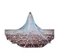 OPIGJUFD Velo de novia Velos de novia boda encaje y voile largo estilo catedral Para una boda(WHITE,250cm)