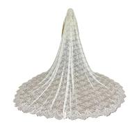 OPIGJUFD Velo de novia Velos de novia largos con apliques encaje estilo catedral Para una boda(Ivory)