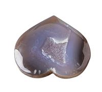 Opilroyn Adorno de Amor de la Cueva de Ágata, Piedra de Palma de Corazón Geoda de Ágata, Piedra de Ágata Geoda, Juego de Adornos con Forma de Corazón de Natural para Oficinas, Tienda de cartomancia