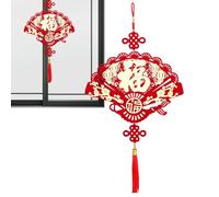 Opilroyn Año Nuevo Chino 2025 Decoración de la pared,Decoración De Pared De Año Nuevo Chino,Borla de decoraciones de Fu chino rojo | Colgante de pared de nudo de buena suerte, Big FU Character Spring