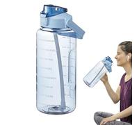 Opilroyn Botella de agua - Botella de agua para correr, botella de agua prueba de fugas de 2 L para fitness | Accesorios de viaje Botellas de agua con asa y pajita para mujeres, hombres,