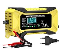 Opilroyn Cable de Puerta de Emergencia Portátil - Cargador de Batería Inteligente Portátil 12V - Electrónica Automotriz Con Pantalla LCD Y Compensación De Temperatura Para Carros De Golf Campers