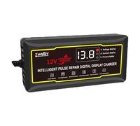 Opilroyn Cargador de batería de motor, cargador de goteo inteligente para batería de coche - Reparación de pulso de 12V - Pantalla digital cargador de goteo inteligente, retardante de llama para