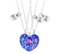 Opilroyn Collar de amistad, colgante magnético de corazón, collares de amistad para 3 personas, collar de amistad para mejor amiga, regalo para 3 niñas, colgante de corazón a juego, Se référer au