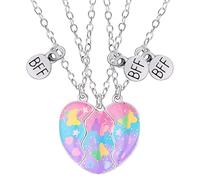 Opilroyn Collar de la amistad, colgante magnético de de corazón Best Friends Forever, gargantilla para 3 - medallón de mejor amiga para 3 niñas, colgante de corazón a juego, Refer to