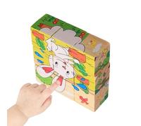 Opilroyn Cubo de 3D de Madera - Juguetes de Aprendizaje Temprano | Juguete Interactivo - para Niños, Preescolar, Jardín, Guardería, Aula, Escuela, Habitación, Sala de