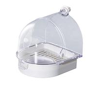 Opilroyn Cuenco de baño para periquitos, bañera y cuenco, a prueba de salpicaduras, baño transparente para jaula, para ventanas, cacatúas, canarios, colibrí, animales pequeños y anidación