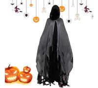 Opilroyn Disfraz de Halloween para mujer adulta, capa fantasma de Halloween - Abrigo de brujas con capucha para adultos para mascarada de mujer - Festival de terror Juego de rol con capucha para casa