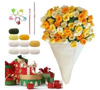 Opilroyn Do-It-Yourself Paquete De Artesanía - Ramo De Ganchillo,Crochet Floral Ramo Manta | Para Principiantes, Madre, Cumpleaños, Navidad, Día de San Valentín