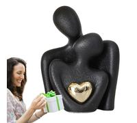 Opilroyn Figura De Pareja Abrazándose - Figuras De Amor, Figura De Adorno Romántico | Estatua De Amor Abrazando Pareja con Materiales Cerámicos, Estatuas De Esculturas Románticas De Cerámica