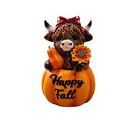 Opilroyn Figuras de , decoración de resina de calabaza de otoño | Estatua de vaca de resina otoñal para dormitorio, pasillo, chimenea, mesa de café, estantería, alféizar de ventana