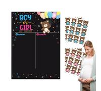 Opilroyn Gender Reveal Juego de Mesa para Niñas o Chicos Género Revelar Juego de Voto Póster | Juegos de Mesa Interactivos con Pegatinas de Votación para Decoraciones de Fiesta, Accesorios de Fiesta