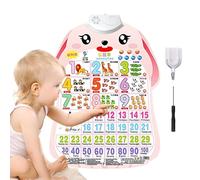 Opilroyn Gráficos de pared para aprendizaje infantil, diagrama de pared de aprendizaje infantil,Gráfico del alfabeto | Cartel interactivo del alfabeto del número de frutas verdes con sonido para niños