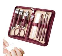 Opilroyn Juego de cortaúñas, juego de herramientas para el cuidado de uñas, 10 tijeras de uñas, kits de manicura y, herramientas de uñas, kits de cuidado profesional, portátiles para viajes