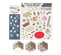 Opilroyn Juego de pegatinas para casa: crea tus propias pegatinas para casa, pegatinas tridimensionales de paisaje de cabaña, pegatinas tridimensionales para cuaderno de cabañas en miniatura