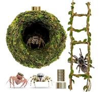 Opilroyn Jumping Spider Decor - Magnetic Moss Shelter, Rope Bridge Habitat | Jumping Spider Hides for Hiding Climbing Resting Exploration Glass Reptile Tanks