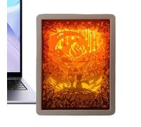 Opilroyn Luz de noche Papercut, caja de luz Papercut,Caja de luz de sombra | Caja de luz Papercut Cajas de sombras Marco Luces LED para Dormitorio Escritorio Niños Cumpleaños