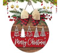 Opilroyn Plato de Navidad - 30 cm Colgante Rural Decoración - Madera Feliz Navidad Señal de la Puerta - Para Hogar, Vacaciones, Granja, Pared, Chimenea, Árbol, Ventana, Fiesta, Invierno