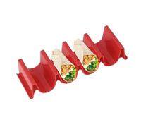 Opilroyn Porta bandeja para tacos, soporte para taco | Gran soporte para taco de forma ondulada,Bandeja de alimentos multiusos de 4 compartimentos, soporte para conchas suaves para tacos, soporte para