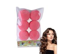 Opilroyn Rollos de esponja rizos para el cabello, rizo de esponja para el cabello,Rodillo largo sin calor - Juego de 6 rizos de esponja para una noche, herramientas de crucero de peluquería para