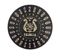 Opilroyn Runas de adivinación de madera, runas de madera con disco para manualidades de brujas, suministros decorativos de bruja con inscripciones inmortales, herramientas de artesanía para altar,
