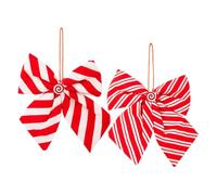 Opilroyn s Navideños para Árbol 2 Piezas Diseño Rayado de Cinta Decorativa | 23 x 20 cm Adornos de Rojos y Blancos para Árbol de Navidad Puerta Entrada Armario Escalera Valla Cumpleaños Boda