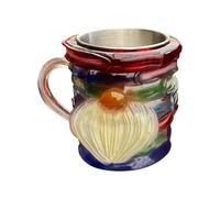 Opilroyn Taza de libro pintada, taza de café con libro, botella de agua de resina colorida, decoración del hogar, taza pintada en 3D para bebidas frías y calientes para amantes de la literatura