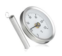 Opilroyn Termómetro de tubo, 63 mm, ajustable, acero inoxidable, suministros industriales, medición de temperatura para conductos calefactados, para calderas, intercambiadores de calor,