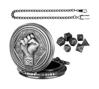 Opilroyn Titular de Bolsillo de Dados, de Dados de Reloj de Bolsillo - de Reloj de Bolsillo con patrón de puño de Cadena - Dados metálicos con de Reloj de Bolsillo, Accesorios de Reloj