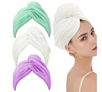Opilroyn Toalla para el cabello, toallas para secar el cabello | Toalla de pelo de forro polar coral de secado rápido,Toalla de pelo para niños y adultos con botón