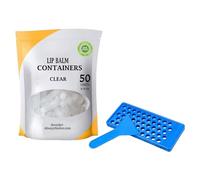 Opilroyn Tubos de bálsamo labial, kit de bandeja de bálsamo labial con bandeja de llenado y espátula, tubos de llenado de lápices labiales vacíos, molde hecho a mano, juego de paleta con raspador para