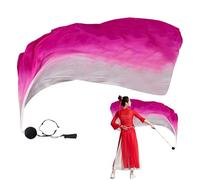 Opilroyn Velo De Baile - Banderas Luego De Seda De Colores, Streamer Luego De Danza Del Vientre | Velo De Seda En Colores Graduales Con Resistente, Velo De Seda Colorido Para Niñas Bailar