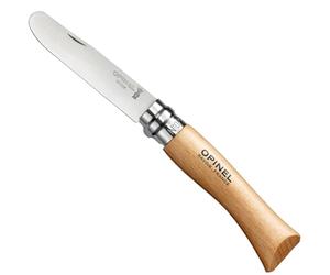 Opinel 0442001696 - Navaja con punta redondeada y mango en haya natural, color beige, talla 8 cm