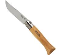 Opinel O123080 N¬∞08-Cuchillo de Bolsillo (Acero Inoxidable), Plata, Beige, 8,5 cm