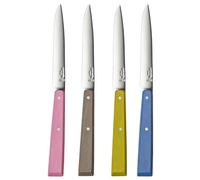Opinel 254226 Caja de 4 Cuchillos de Mesa N°125 Estilo Rustico Mango en Carpe Coloreado Azul/Tilo/Gris/Rosa 001533, Acero Inoxidable