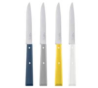 Opinel - Caja de 4 Cuchillos de Mesa N°125 Bon Appétit Céleste - Hoja de Acero Inoxidable - Mango de Madera de Carpe - Fabricación Francesa - Blanco, Amarillo, Nube y Azul Marino