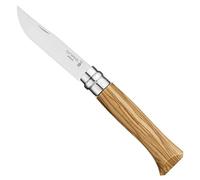 OPINEL - Caja N°08 Cuchillo Plegable - Hoja de Acero Inoxidable - Mango de Madera de Olivo - Corte Perfecto, Mantenimiento Sencillo - Anillo de Seguridad Virobloc - Fabricación Francesa
