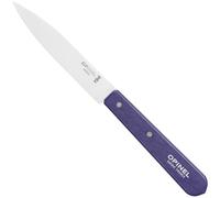 OPINEL Essential No.112 - Cuchillo de pelar, borde liso, mangos de carnez, fabricado en Francia (morado oscuro)