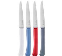 Opinel - Estuche de 4 Cuchillos de Mesa Bon Appétit + Primo - Hoja de Diente de Sable de Acero Inoxidable - Mango Confortable - Fabricación Francesa - Azul, Rojo, Nube, Antracita